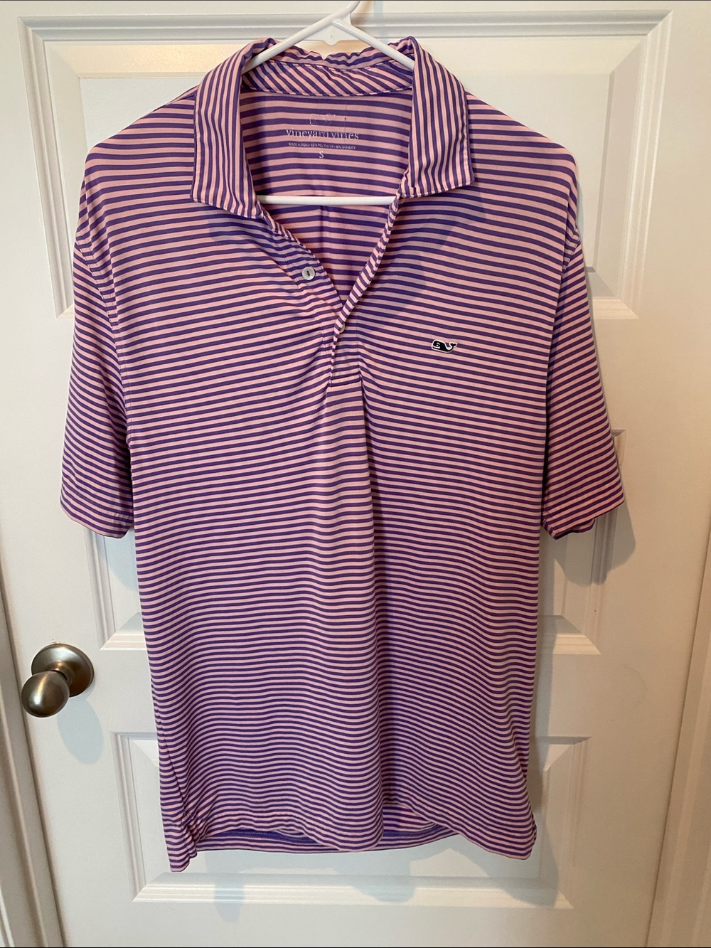 Vineyard Vines Lavender and light pink Striped Polo